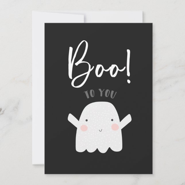 Tarjeta De Agradecimiento Halloween "Boo to you" es un guante simpático (Anverso)