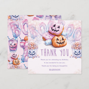 Tarjeta De Agradecimiento Halloween Cumpleaños Sleepover