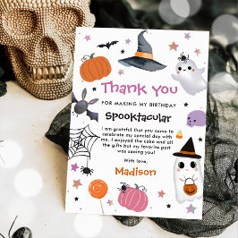 Tarjeta De Agradecimiento Halloween Cute Ghost Birday