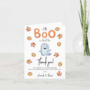 Tarjeta De Agradecimiento Halloween Cute Ghost gracias a la ducha de bebé