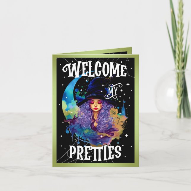 Tarjeta De Agradecimiento Halloween de belleza femenina retro (Anverso)