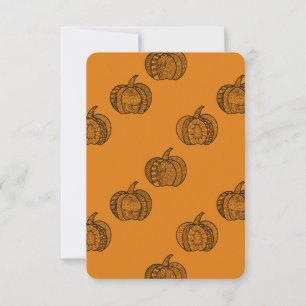 Tarjeta De Agradecimiento Halloween doodles boho zentangles pumpkins Autumn