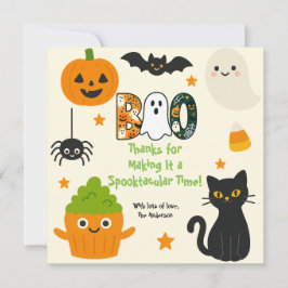 Tarjeta De Agradecimiento Halloween editable - Bash de pequeños monstruos -