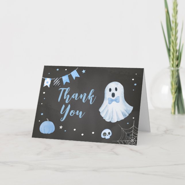 Tarjeta De Agradecimiento Halloween es un Baby Shower abucheante (Anverso)