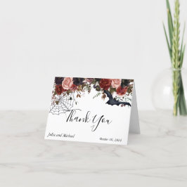 Tarjeta De Agradecimiento Halloween Fall Wedding Watercolor Floral
