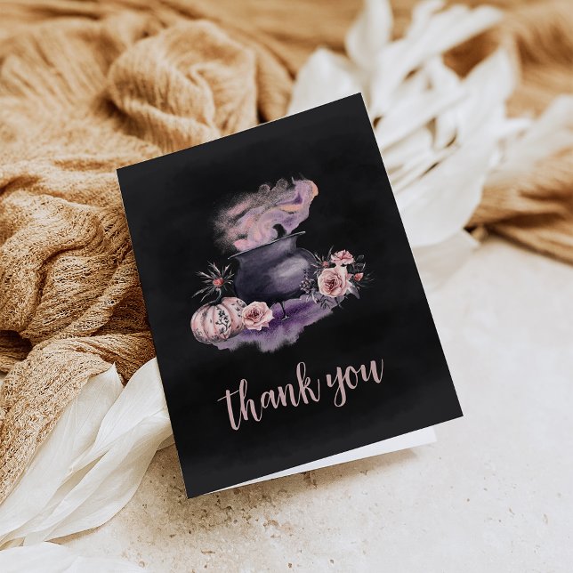 Tarjeta De Agradecimiento Halloween Floral Cauldron (Subido por el creador)