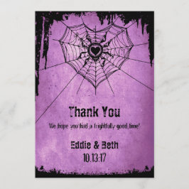 Tarjeta De Agradecimiento Halloween le agradece cardar con la araña