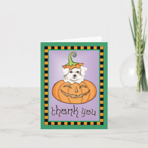 Tarjeta De Agradecimiento Halloween Maltese Gracias