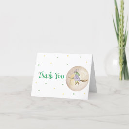 Tarjeta De Agradecimiento Halloween Moon Star Witch Baby Shower