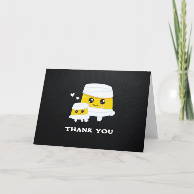 Tarjeta De Agradecimiento Halloween Mummy Baby Shower (Anverso)