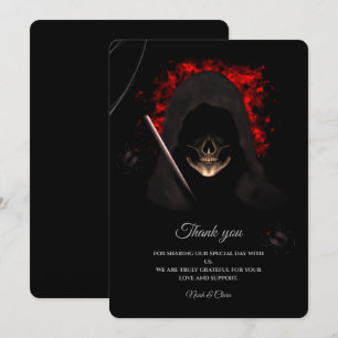 Tarjeta De Agradecimiento Halloween negro negro oscuro moreno gótico cráneo