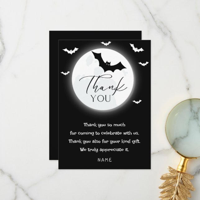 Tarjeta De Agradecimiento Halloween personalizado  (Anverso/Reverso In Situ)