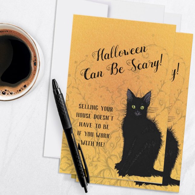 Tarjeta De Agradecimiento Halloween puede ser un inmueble aterrador (Personalized Halloween Real Estate Marketing Card)