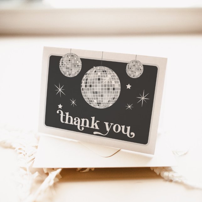Tarjeta De Agradecimiento Halloween Retro Disco Spiders & Disco Ball Boda (Halloween Retro Spiders & Disco Ball Wedding Napkins)