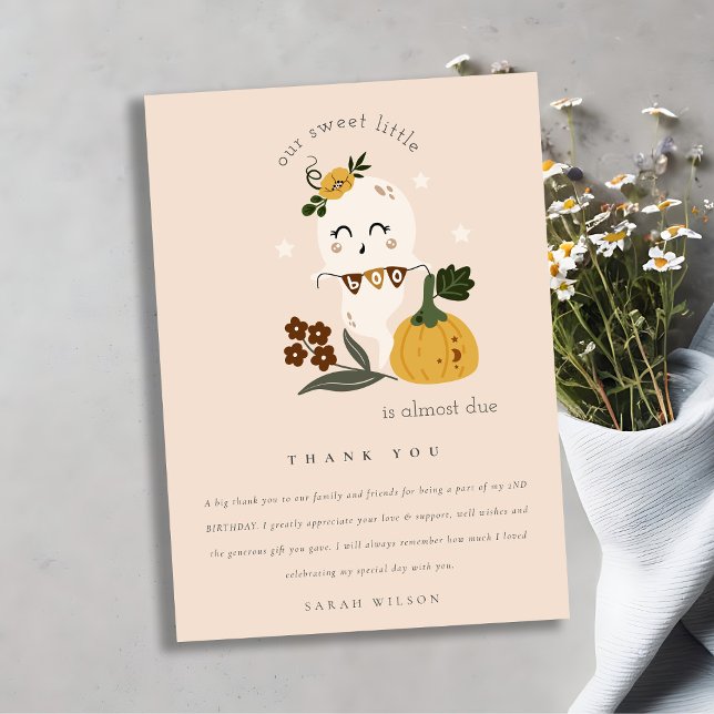 Tarjeta De Agradecimiento Halloween Rubor Fantasma Pequeño Boo Cualquier Cum (Subido por el creador)