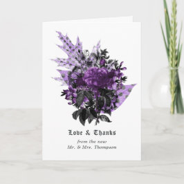 Tarjeta De Agradecimiento Halloween Vintage Shabby Floral Boda Foto