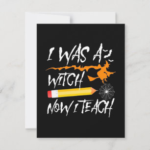 Tarjeta De Agradecimiento Halloween Witch Now I Teach