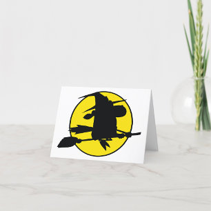 Tarjeta De Agradecimiento Halloween Witch Silhouette