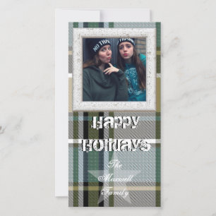 Tarjeta De Agradecimiento HAMbyWG - Felices fiestas Faux Frame Plaid
