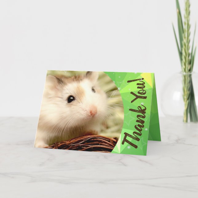 Tarjeta De Agradecimiento Hammyville - Cute Hamster Gracias (Anverso)