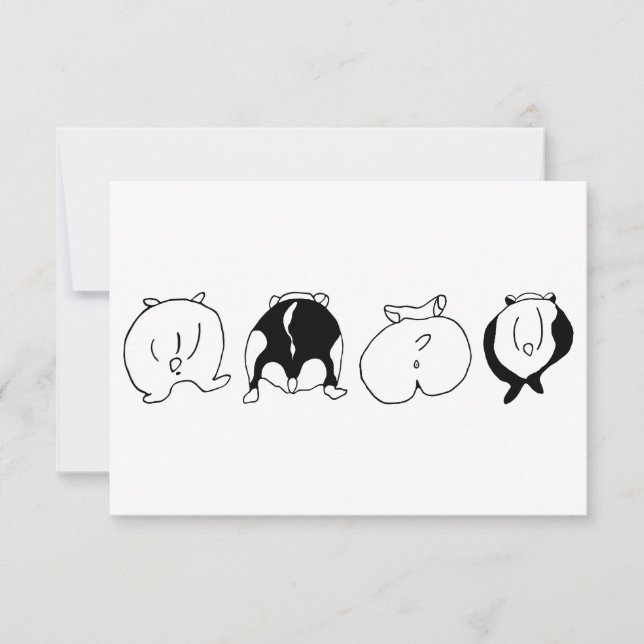 Tarjeta De Agradecimiento Hamster Butts (Anverso)