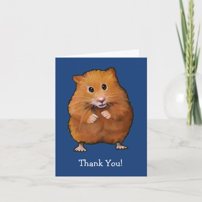 TARJETA DE AGRADECIMIENTO HAMSTER: GRACIAS CARTA: ARTE (Anverso)