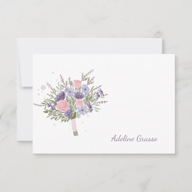 Tarjeta De Agradecimiento Hand Bouquet Personalizado Notecard (Anverso)