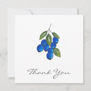 Tarjeta De Agradecimiento Hand Drawn Blueberries