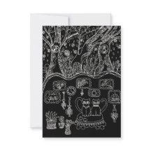 Hand-Drawn Intricate Cats Thank You Card