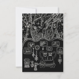 Tarjeta De Agradecimiento Hand-Drawn Intricate Cats Thank You Card