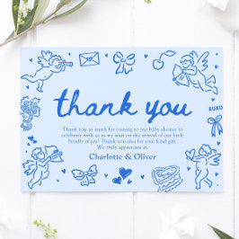 Tarjeta De Agradecimiento Hand Drawn Valentine Sweetheart Thank you card