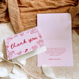 Tarjeta De Agradecimiento Hand Drawn Valentine Sweetheart Thank you card