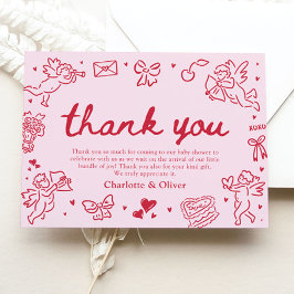 Tarjeta De Agradecimiento Hand Drawn Valentine Sweetheart Thank you card