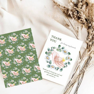 Tarjeta De Agradecimiento Hand in Hand Floral Wreath Día del Padre