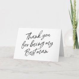 Tarjeta De Agradecimiento Hand Lettered "Gracias por ser mi mejor hombre"