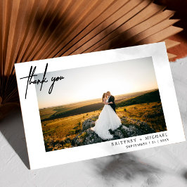 Tarjeta De Agradecimiento Hand-Lettered Modern Photo Love & Thanks