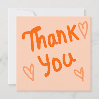 Tarjeta De Agradecimiento Hand-Lettered Orange Thank You Card