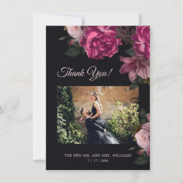 Tarjeta De Agradecimiento Hand Painted Roses Dark Romantic Wedding 