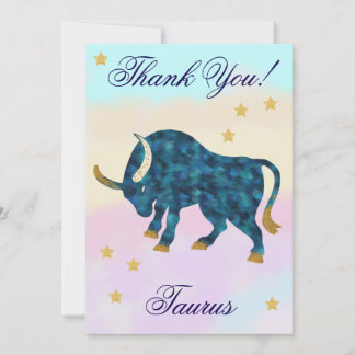 Tarjeta De Agradecimiento Hand-Painted Taurus Birthday Thank You
