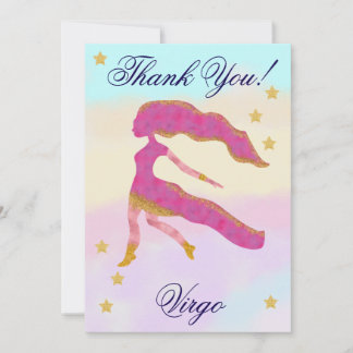 Tarjeta De Agradecimiento Hand-Painted Virgo Birthday Thank You