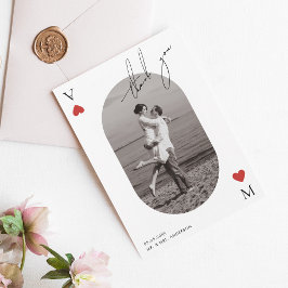 Tarjeta De Agradecimiento Handwriting Script Casino Vegas Wedding