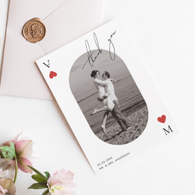 Tarjeta De Agradecimiento Handwriting Script Casino Vegas Wedding (Subido por el creador)