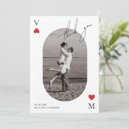 Tarjeta De Agradecimiento Handwriting Script Casino Vegas Wedding