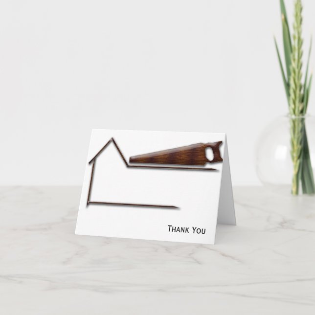 Tarjeta De Agradecimiento Handyman Wood Saw Business (Anverso)