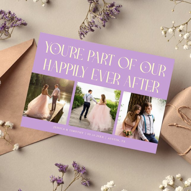 Tarjeta De Agradecimiento Happily Ever After Wisteria Wedding Photo (Subido por el creador)