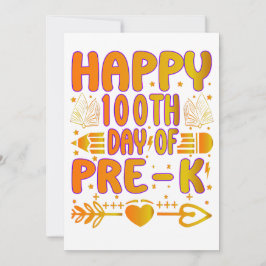 Tarjeta De Agradecimiento Happy 100th Day of Pre-K Wedding Thank You Card | 