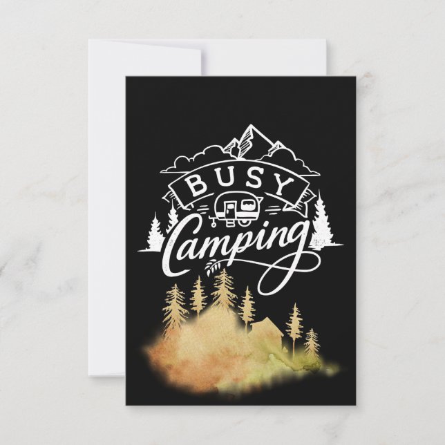 Tarjeta De Agradecimiento Happy Camper Busy Camping (Anverso)