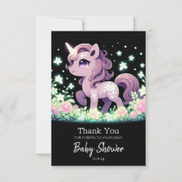 Tarjeta De Agradecimiento Happy Dreamy Unicorn Baby Shower