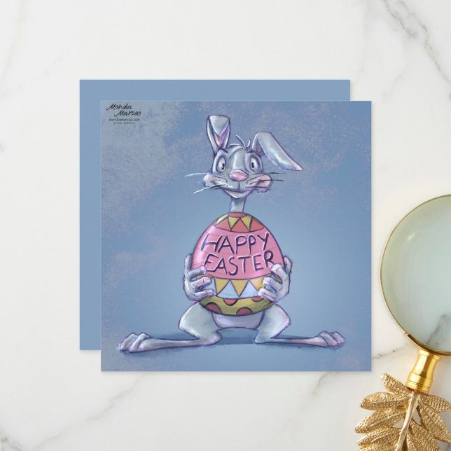 Tarjeta De Agradecimiento Happy Easter Bunny (Anverso/Reverso In Situ)