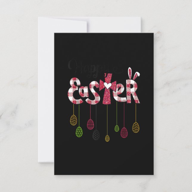 Tarjeta De Agradecimiento Happy Easter Day Christian Religious Jesus Bunny E (Anverso)